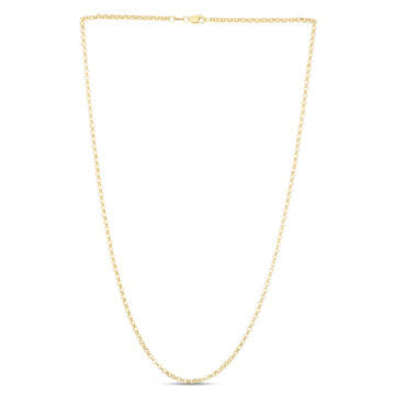 14K Yellow Gold 2.5mm Lite Rolo 22 Chain with Lobster Lock